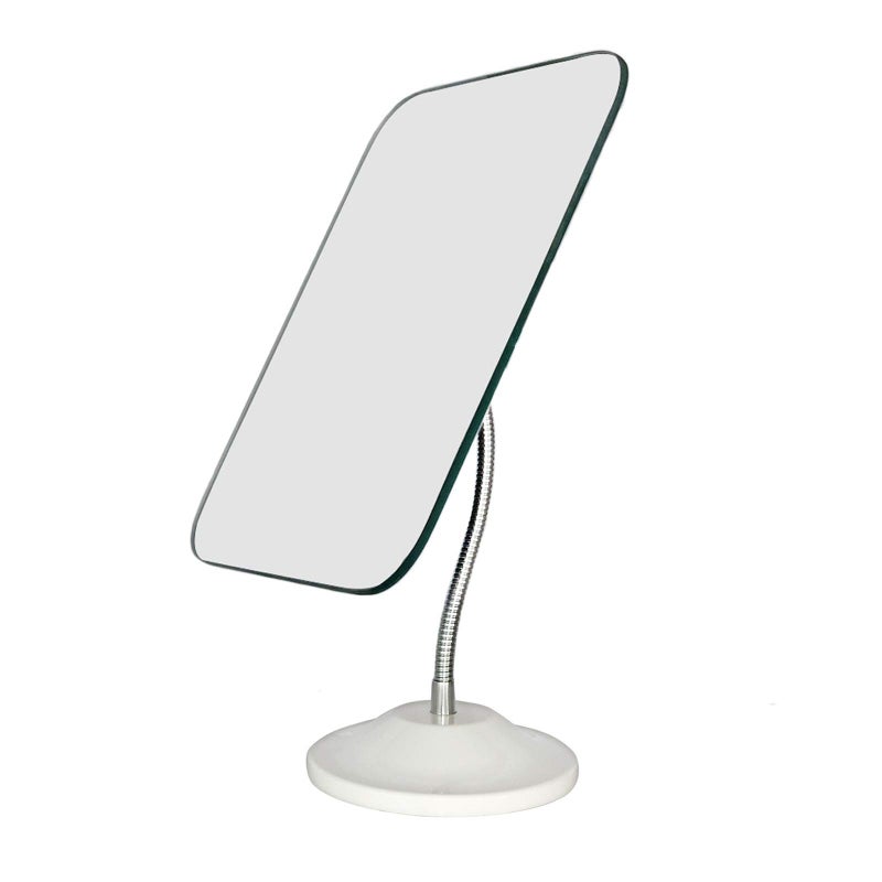 YEAKE Adjustable Flexible Gooseneck Makeup Mirror,360Â°Rotation Folding Portable Desk Vanity Mirror with Stand Shower Shaving Cosmetic Mirror Square Large - Image 1